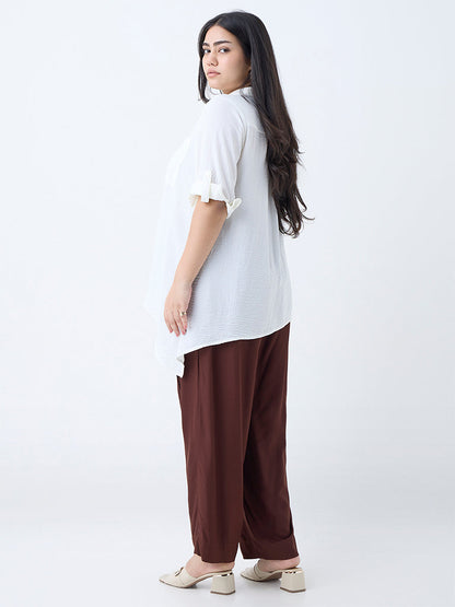 Gia White Textured Blouse