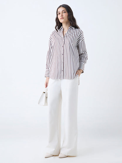 Wardrobe White Striped Cotton Shirt
