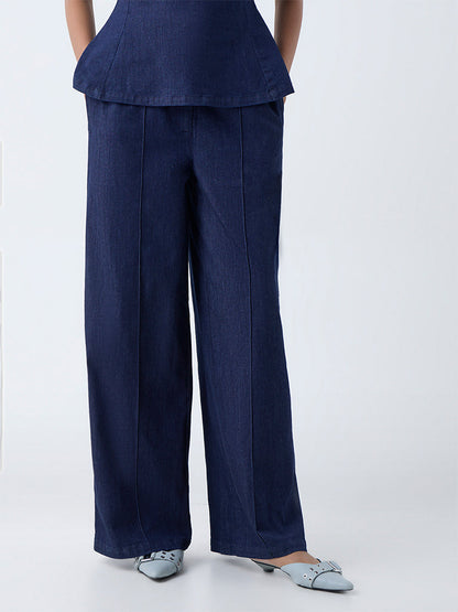 Wardrobe Indigo Straight-Fit High-Rise Jeans