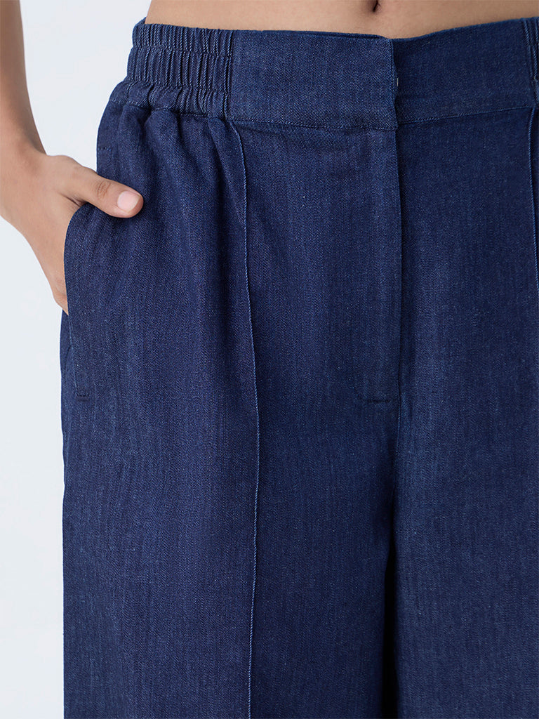 Wardrobe Indigo Straight-Fit High-Rise Jeans