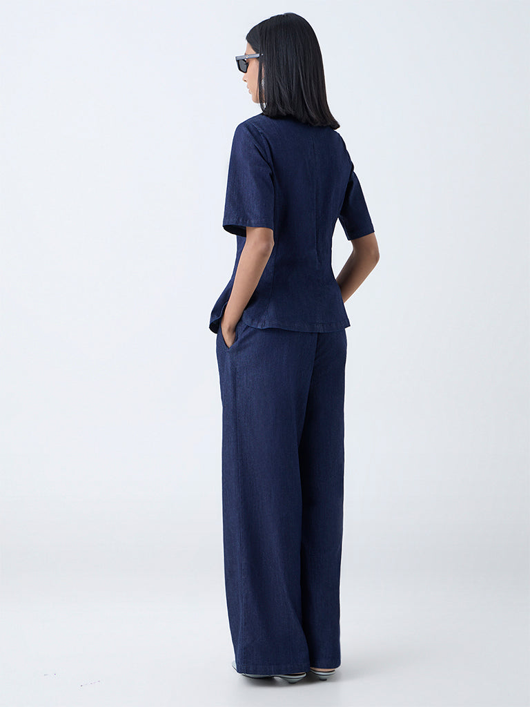 Wardrobe Indigo Straight-Fit High-Rise Jeans