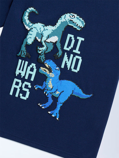 HOP Kids Navy Animal Pattern Cotton T-Shirt