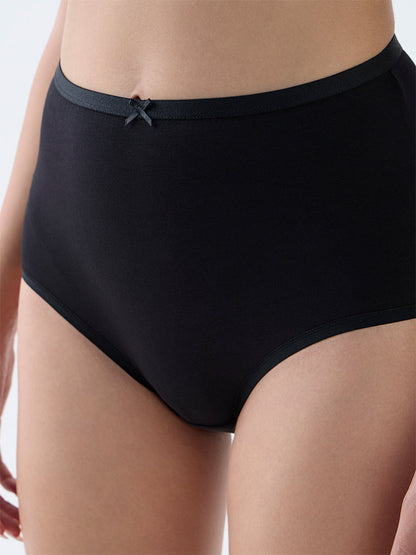 Wunderlove Black High-Rise Cotton-Blend Briefs - Pack of 3