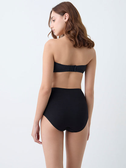 Wunderlove Black High-Rise Cotton-Blend Briefs - Pack of 3