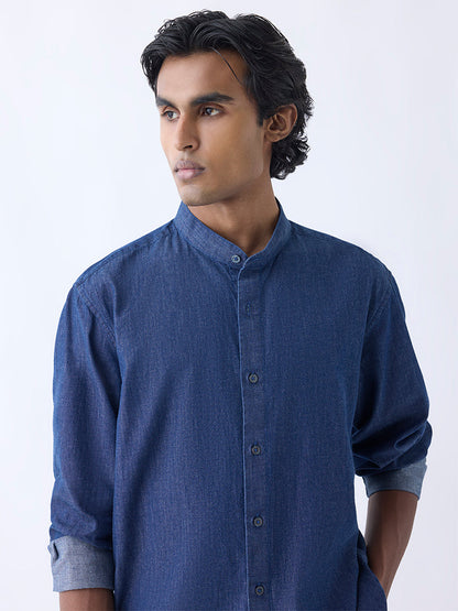 Ascot Blue Relaxed-Fit Denim Shirt