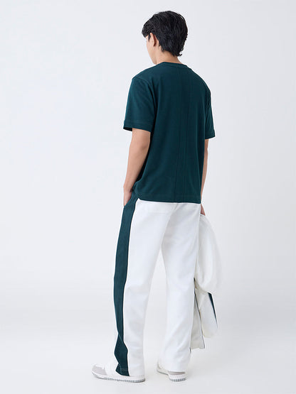 Studiofit Dark Green Relaxed-Fit Cotton-Blend T-Shirt