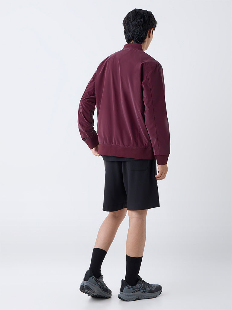Studiofit Wine Solid Relaxed-Fit Jacket