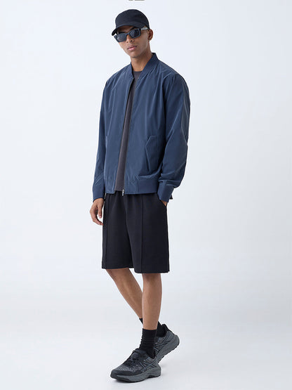 Studiofit Navy Solid Relaxed-Fit Jacket