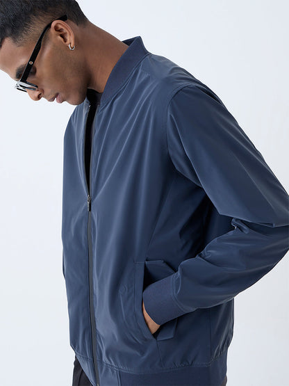 Studiofit Navy Solid Relaxed-Fit Jacket