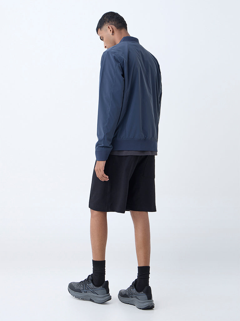 Studiofit Navy Solid Relaxed-Fit Jacket
