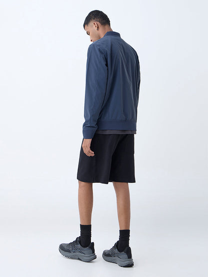 Studiofit Navy Solid Relaxed-Fit Jacket