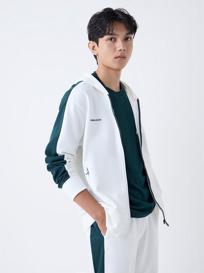 Studiofit Off-White Relaxed-Fit Cotton-Blend Hoodie
