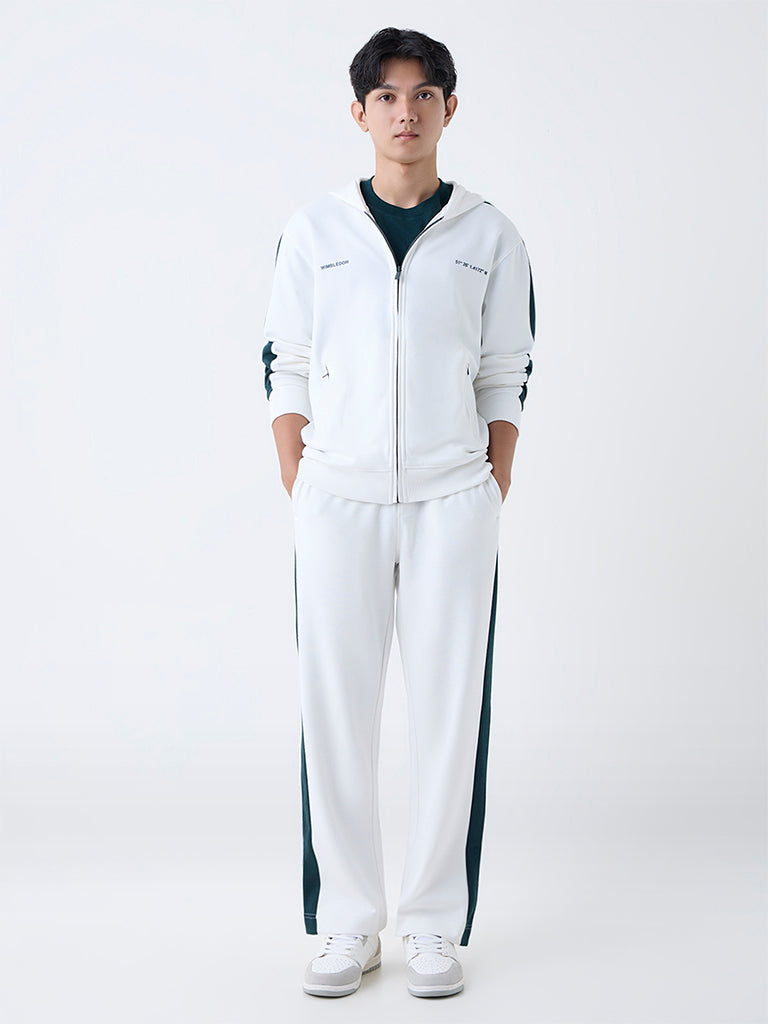 Studiofit Off-White Relaxed-Fit Cotton-Blend Hoodie