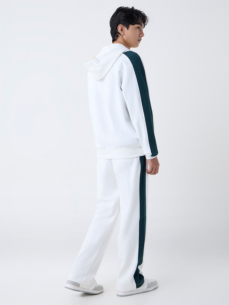 Studiofit Off-White Relaxed-Fit Mid-Rise Track Pants