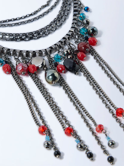 Westside Accessories Silver Antique Multichain Necklace