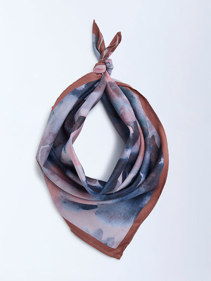 Westside Accessories Rust Brushstroke Printed Scarf