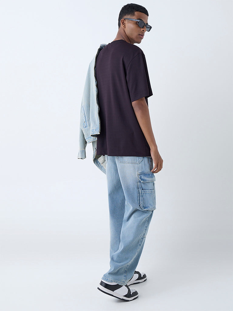 Nuon Dark Brown Printed Relaxed-Fit T-Shirt