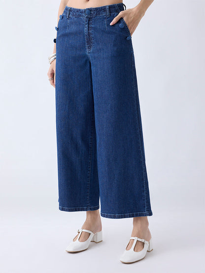 LOV Dark Blue Relaxed-Fit High-Rise Jeans