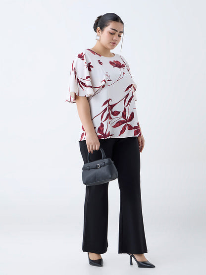 Gia White Floral Printed Top