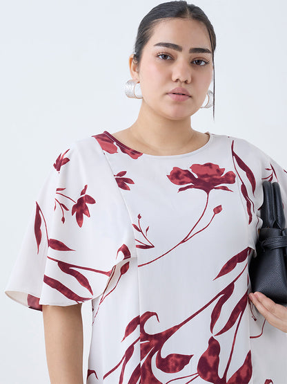 Gia White Floral Printed Top