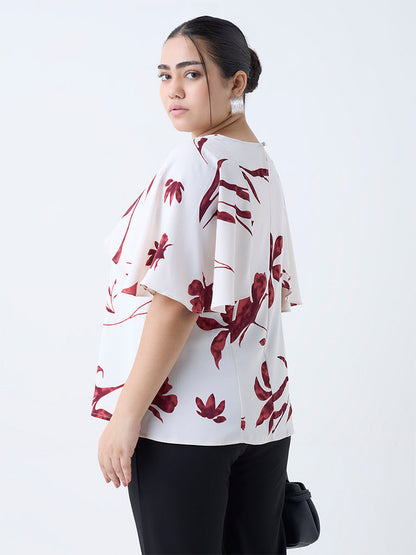 Gia White Floral Printed Top