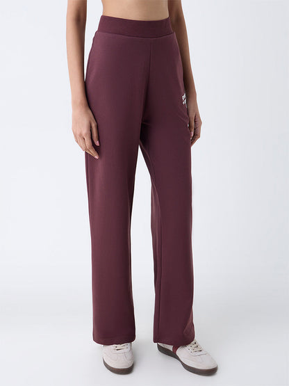 Studiofit Dark Brown High-Rise Cotton-Blend Pants