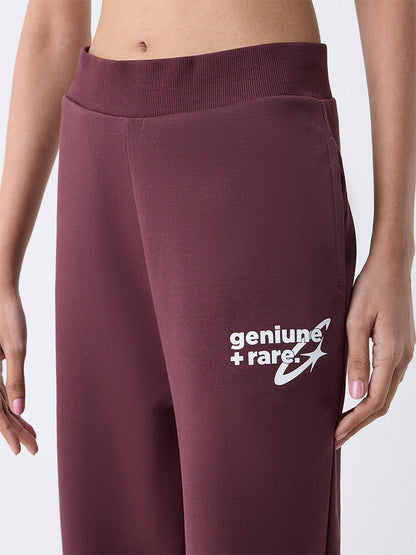 Studiofit Dark Brown High-Rise Cotton-Blend Pants