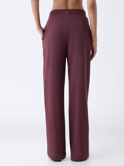 Studiofit Dark Brown High-Rise Cotton-Blend Pants