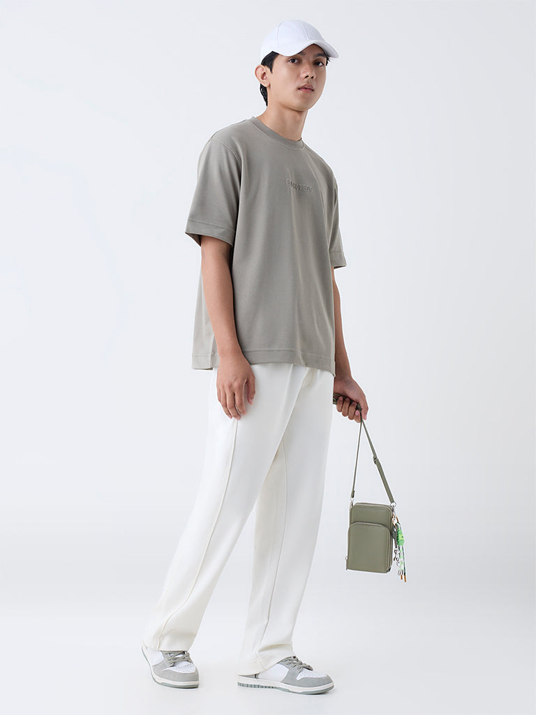 Studiofit Sage Embossed Relaxed-Fit Cotton-Blend T-Shirt