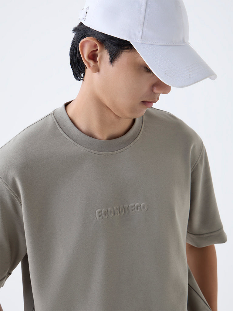 Studiofit Sage Embossed Relaxed-Fit Cotton-Blend T-Shirt