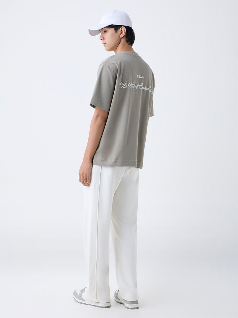 Studiofit Sage Embossed Relaxed-Fit Cotton-Blend T-Shirt