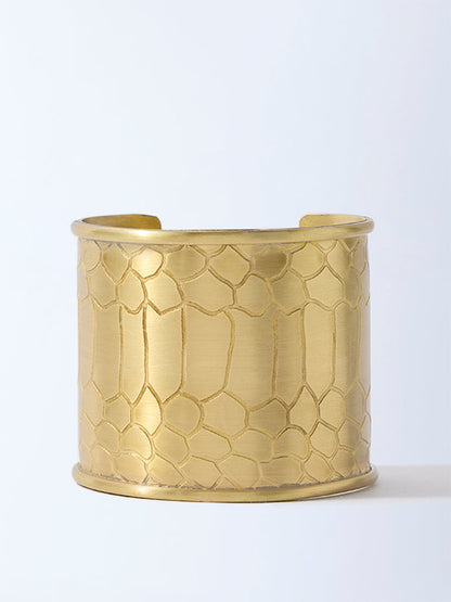 Westside Accessories Gold Textured Cuff Bracelet
