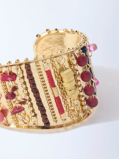 Westside Accessories Gold Embellished Cuff Bracelet