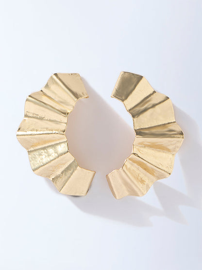 Westside Accessories Gold Scrunched Stud Earrings