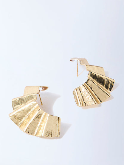 Westside Accessories Gold Scrunched Stud Earrings