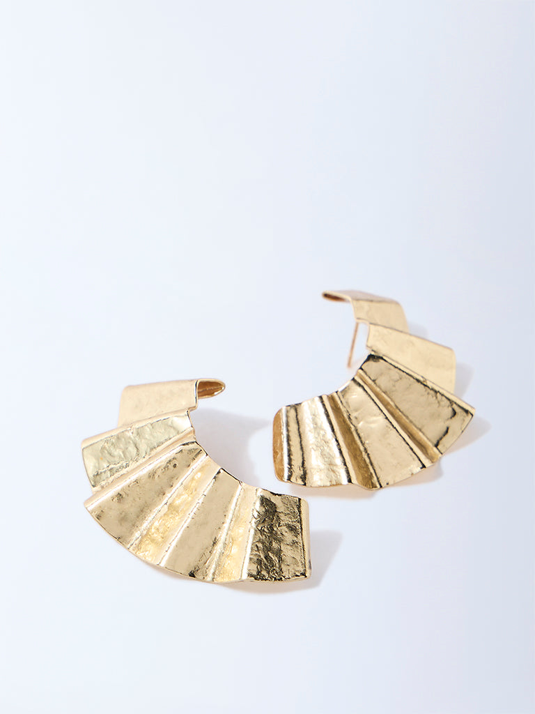 Westside Accessories Gold Scrunched Stud Earrings