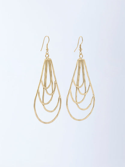 Westside Accessories Gold Sculpted Fish Hook Earrings