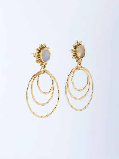 Westside Accessories Gold Statement Dangler Hoop Earrings
