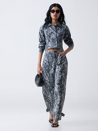 Nuon Grey Camouflage Printed Cotton-Blend Jacket