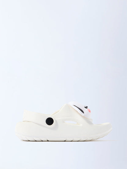 Yellow White Dog-Themed Slingback Clogs