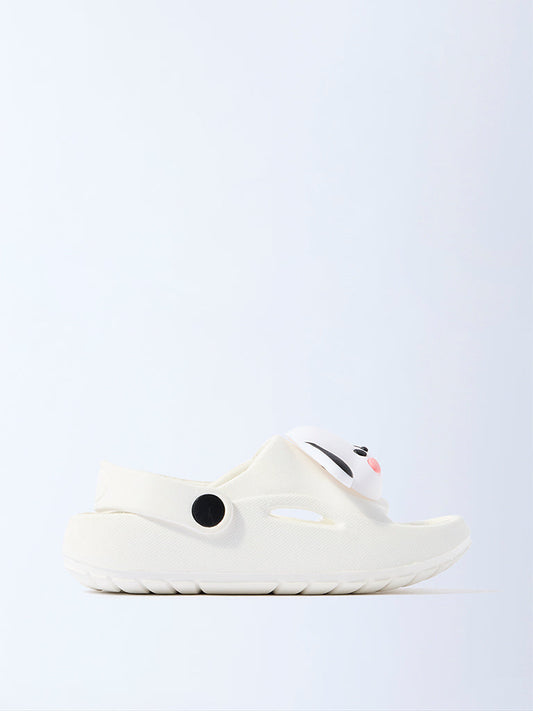 Yellow White Dog-Themed Slingback Clogs