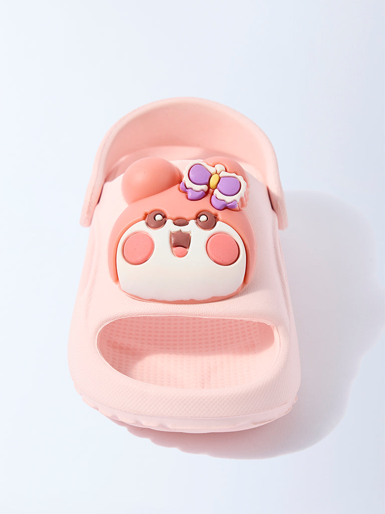 Yellow Pink Bunny-Detailed Clogs