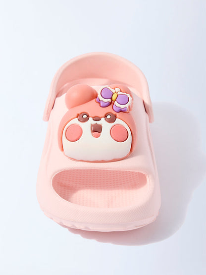 Yellow Pink Bunny-Detailed Clogs