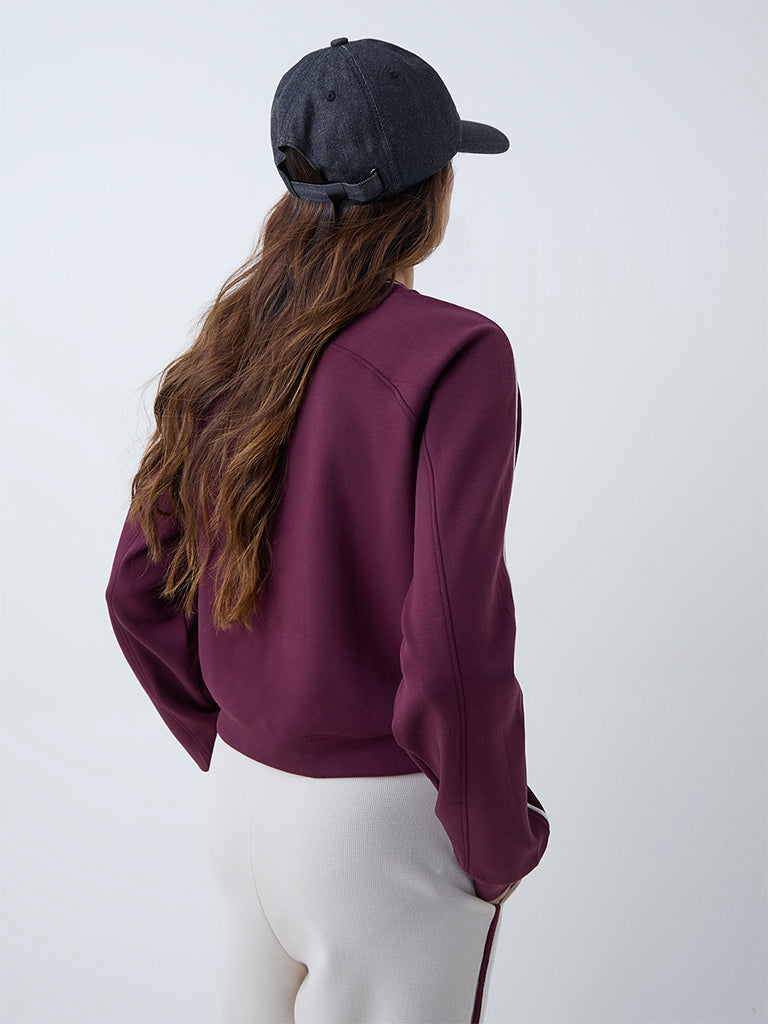 Studiofit Plum Typographic T-Shirt