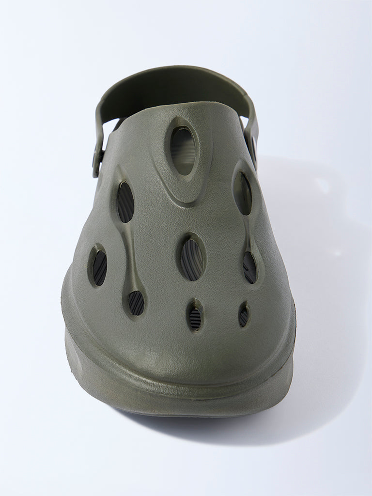 SOLEPLAY Olive Perforated Clogs