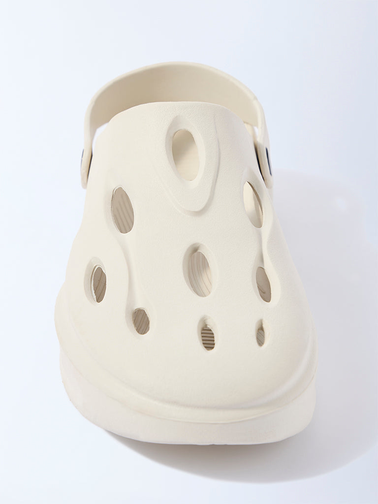 SOLEPLAY Ivory Perforated Clogs