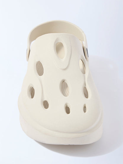 SOLEPLAY Ivory Perforated Clogs