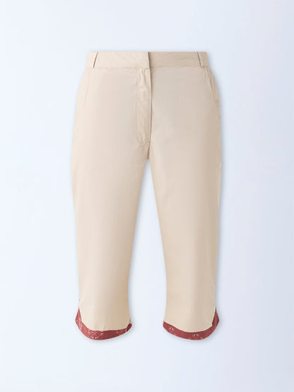 Bombay Paisley Beige Cotton Capris