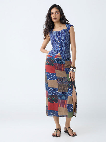 Bombay Paisley Indigo Printed Cotton Top