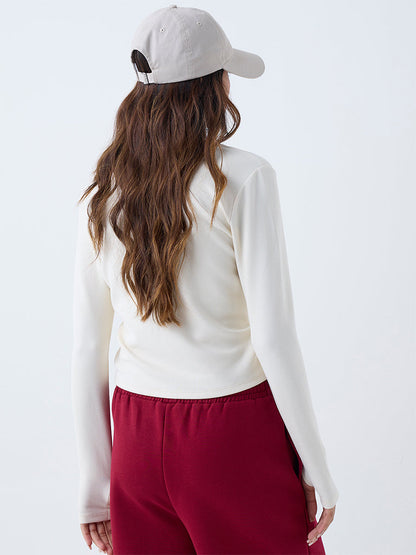 Studiofit Off-White Ribbed T-Shirt